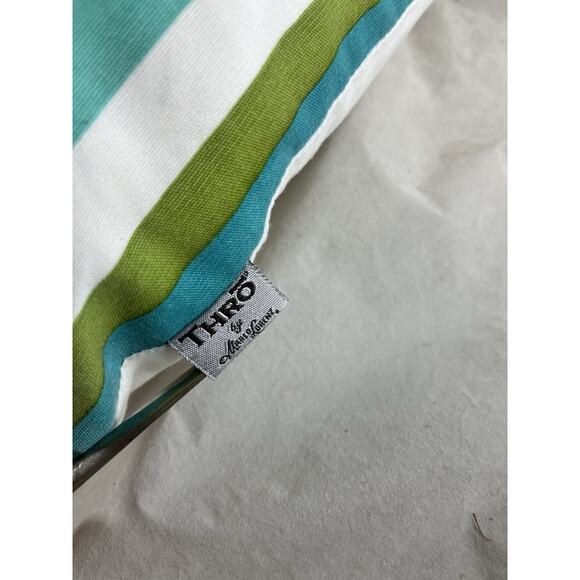 Thro Home by Marlo Lorenz Crab Graphic Pillow Green Blue Feather Filled 19x16 - Picture 3 of 4